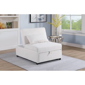 Poundex White Convertible Sofa