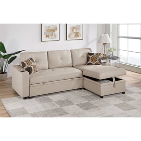 Poundex Beige Convertible Sectional Set