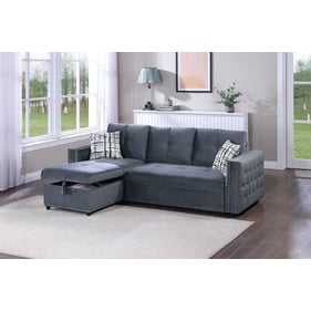 Poundex Gray Convertible Sectional