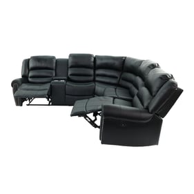 Poundex Black Power Motion Sectional