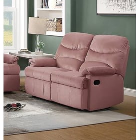 Poundex Blush Pink Recliner Loveseat