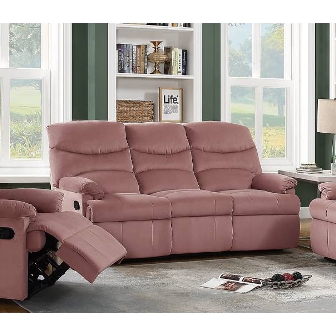 Poundex Blush Pink Recliner Sofa BOSS-F8789