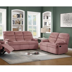 Poundex Blush Pink Recliner 2pc Living Room Set