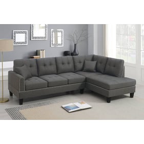 Poundex Dark Coffee 2pc Sectional