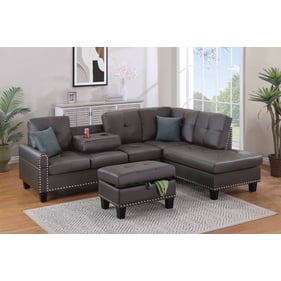 Poundex Espresso 3pc Sectional