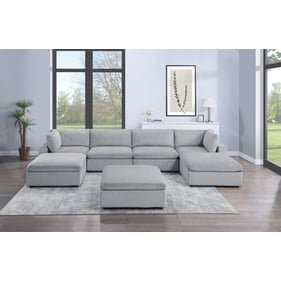 Poundex Light Gray 7pc Sectional