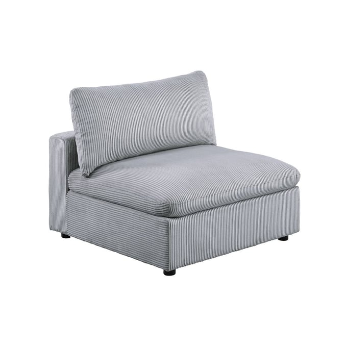 Poundex Light Gray Armless Chair BOSS-F8895