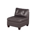 Armless chair/ dark coffee genuine leather