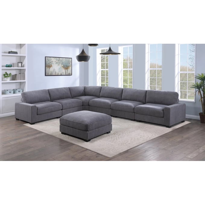 Poundex Gray 7pc Sectional BOSS-F8991-SEC-S1