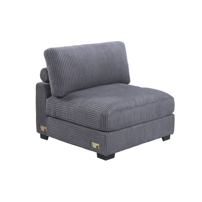 Poundex Gray Armless Chair BOSS-F8993