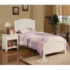 Poundex White Pine MDF 2pc Kids Bedroom Set With Twin Bed