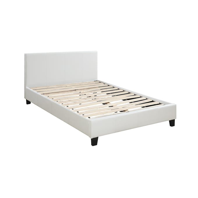 Poundex White PU Espresso Queen Bed BOSS-F9209Q