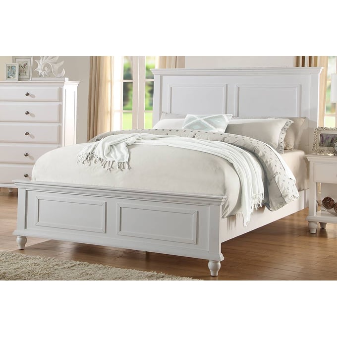 Poundex White Cal King Bed BOSS-F9270CK