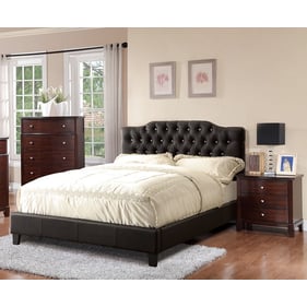 Poundex Black Espresso Dark Cherry 4pc Kids Bedroom Set With Full Bed