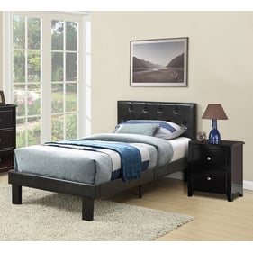 Poundex Black Espresso 2pc Kids Bedroom Set With Twin Bed