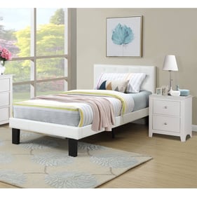 Poundex White Espresso 2pc Kids Bedroom Set With Twin Bed