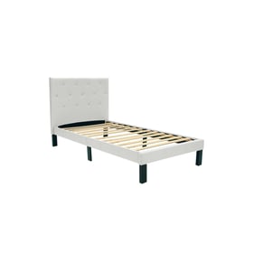 Poundex White Espresso Twin Bed