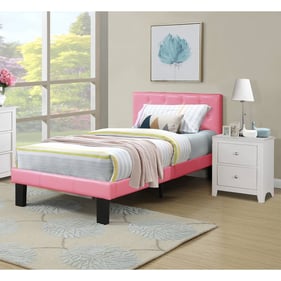 Poundex Pink Espresso White 2pc Kids Bedroom Set With Twin Bed