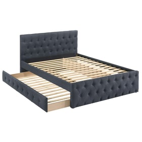 Poundex Charcoal Full Bed with Trundle