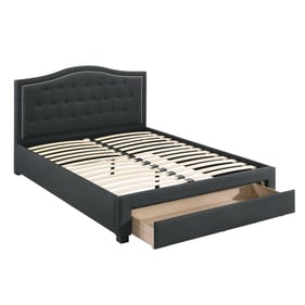 Poundex Charcoal King Bed with Drawer