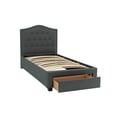 TWIN BED W/DRAWER-CHARCOAL