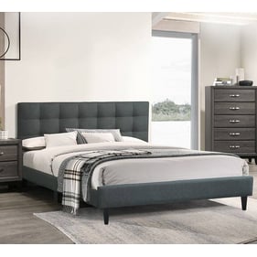 Poundex Contemporary Charcoal Espresso Queen Bed