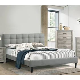 Poundex Contemporary Light Grey Espresso Full Bed