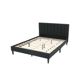 Poundex Charcoal Espresso Queen Bed