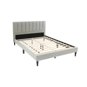 Poundex Light Grey Espresso King Bed