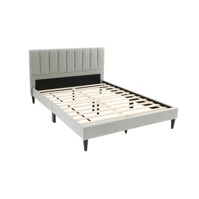 Poundex Light Grey Espresso Queen Bed BOSS-F9534Q