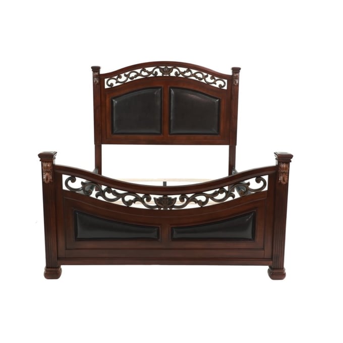 Poundex Dark Cherry Cal King Bed BOSS-F9585CK