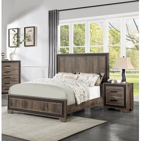 Poundex Brown Charcoal 4pc Bedroom Set With King Bed