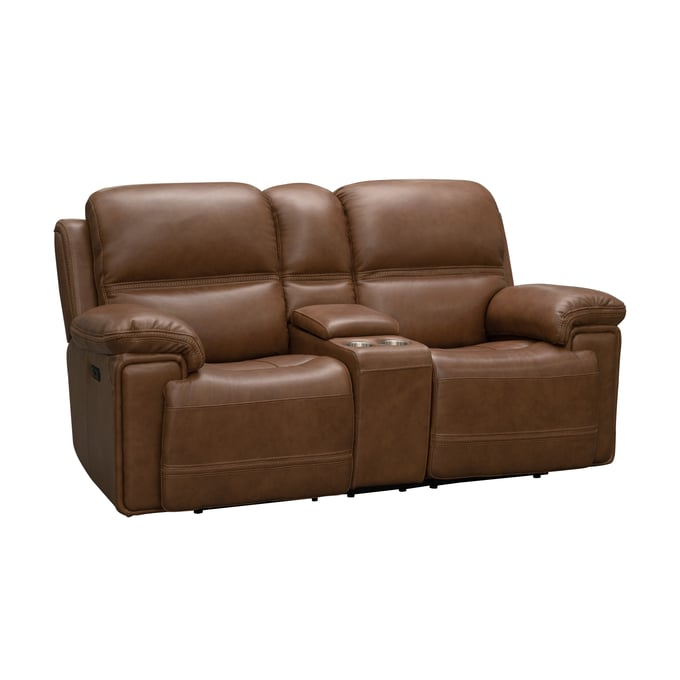 Barcalounger Sedrick Spence Caramel Power Reclining Console Loveseat BRC-24PH3664372185