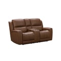 24PHL-1303 Pierce Zero Gravity Power Reclining Loveseat w/Power Head Rests, Power Lumbar & Console w/Storage & 2 Cup Holders - 3761-84 Homerun Cinnamon / Leather-Leather Match