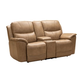 Barcalounger Kaden Elliott Taupe Power Reclining Console Loveseat