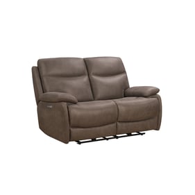 Barcalounger Henderson Gray Brown Power Head Rests Reclining Loveseat