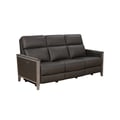 39PH-1305 Hartman Power Reclining Sofa w/Power Head Rests - 3761-96 Homerun Dark Gray / Leather-Leather Match