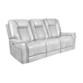 39PHL-1192 Sanibel Sofa w/Power Recline, Power Head Rests & Power Lumbar (Lay Flat) - 3750-91 Rainer Dove / leather match