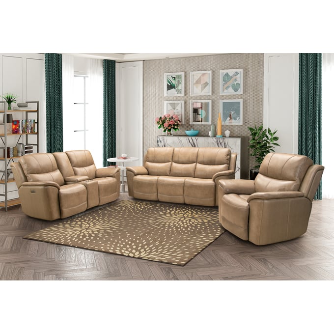 Barcalounger Kaden Elliott Taupe Power Reclining 3pc Living Room Set BRC-PHL3665372282-LR-S1