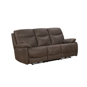 Barcalounger Henderson Gray Brown Power Head Rests Reclining Sofa