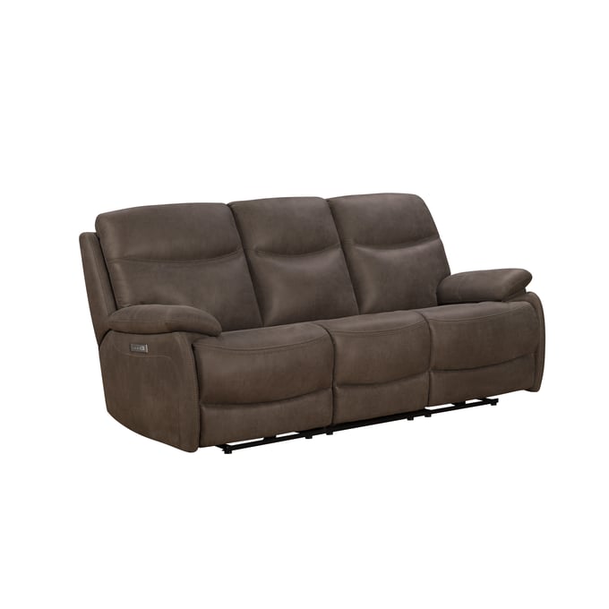 Barcalounger Henderson Gray Brown Power Head Rests Reclining Sofa BRC-39PHL3702213786