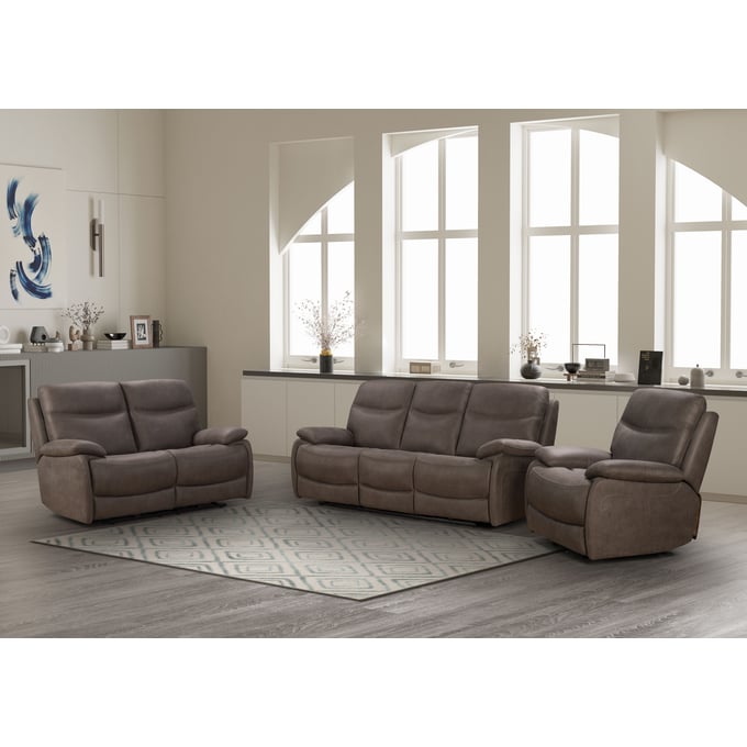 Barcalounger Henderson Gray Brown Power 3pc Living Room Set BRC-PHL3702213786-LR-S1