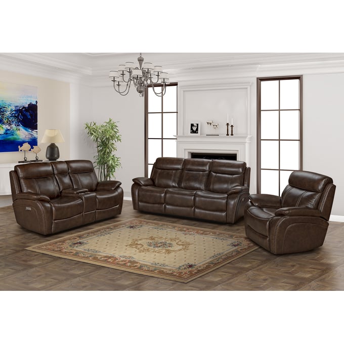 Barcalounger Sandover Tri Tone Chocolate 3pc Power Living Room Set BRC-PHL3703371386-LR-S1