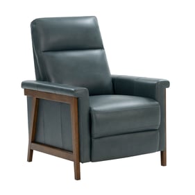 Barcalounger Lewiston Roma Blue Gray Push Thru The Arms Recliner