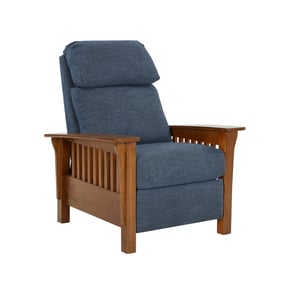 Barcalounger Mission Tweed Indigo Blue Recliner