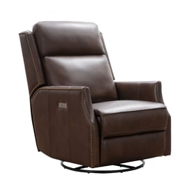 Barcalounger Cavill Ashford Walnut Power Swivel Glider Recliner