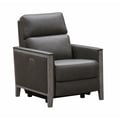 9PH-1305 Hartman Power Recliner w/Power Head Rest -3761-96 Homerun Dark Gray / Leather-Leather Match