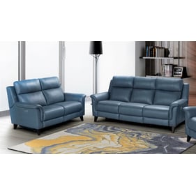 Barcalounger Kester Masen Blue Gray Power Reclining 2pc Living Room Set