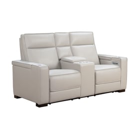 Barcalounger Odessey Dove Power Reclining Console Loveseat with Head Rests ...