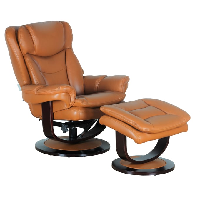 Barcalounger Roscoe Roman Orange Swivel Recliner with Ottoman BRC-158039376038